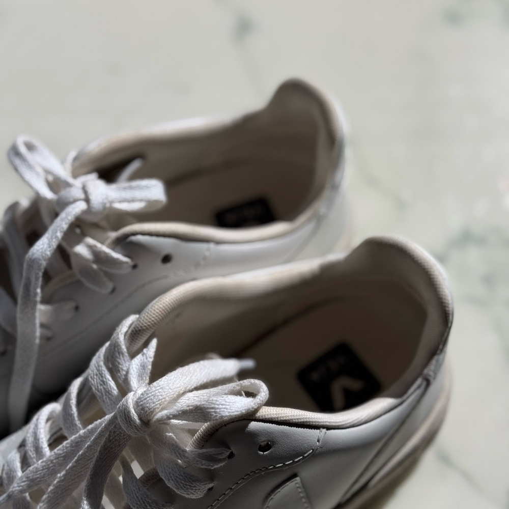 Veja White Leather Sneakers - Picture 5 of 7